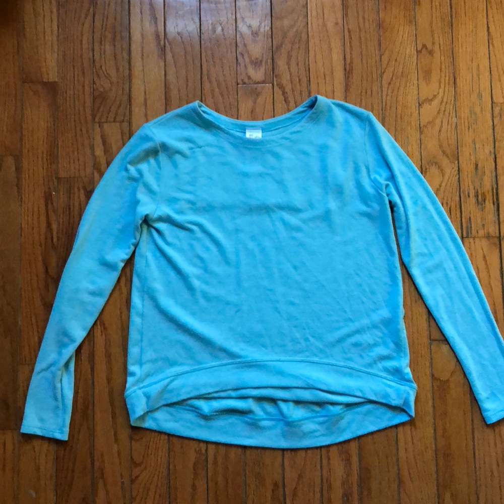 A lightweight light blue soft long sleeve shirt
